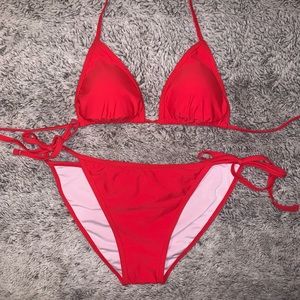 New Red Triangle Bikini Set